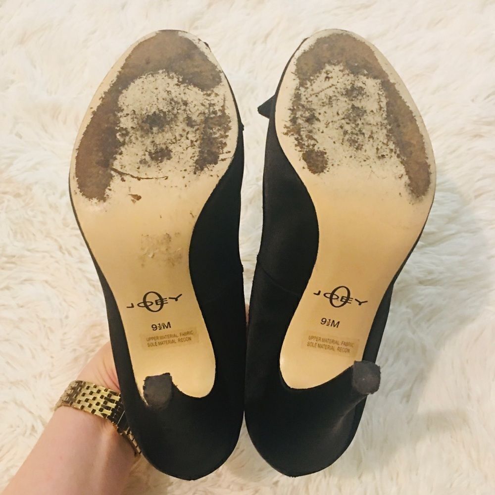 Joey Black Peep Toe Sparkle Heels - Picture 7 of 16